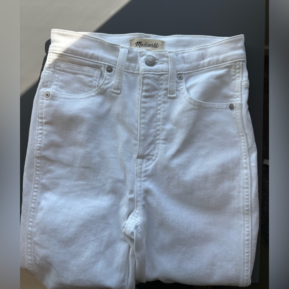 Madewell White Skinny High-Rise Jeans Size 24 10” Rise - Picture 4 of 15